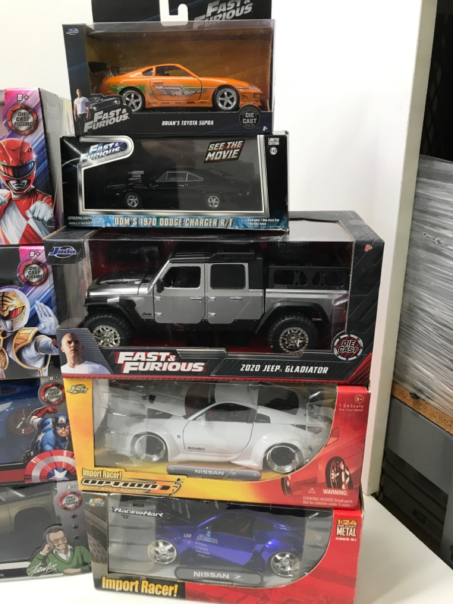 JADA TOYS FAST & FURIOUS/ marvel/ power rangers cars lot of 17 Good ...