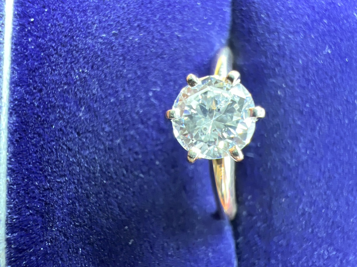 Lady's Diamond Solitaire Ring .75 CT 14K Yellow Gold 1.7dwt Size