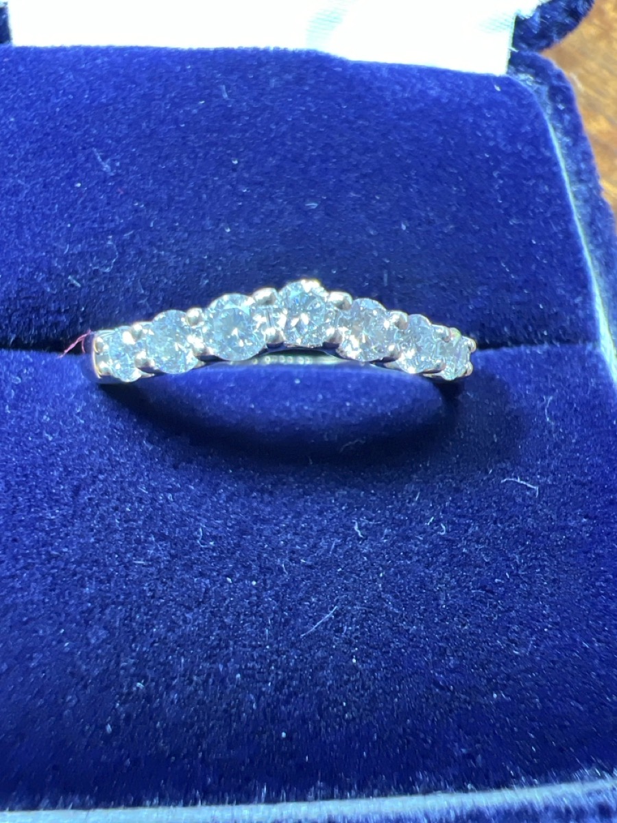 Lady's Diamond Engagement Ring 7 Diamonds .42 Carat T.W. 14K Whit