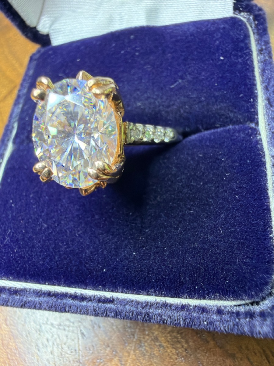 Lady's Stone & Diamond Ring 38 Diamonds .76 Carat T.W. &1 Synthet photo 2