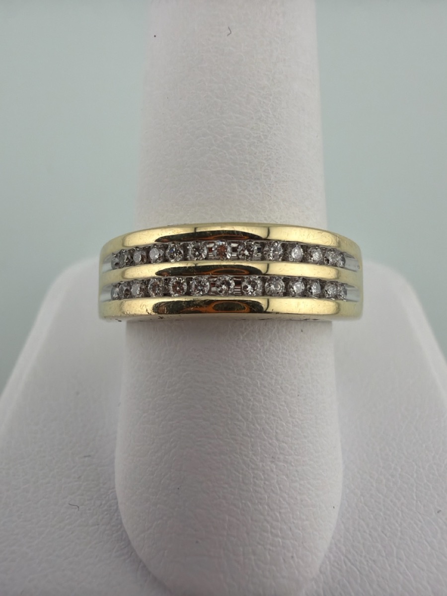 Gent's Diamond Cluster Ring 26 Diamonds .26 Carat T.W. 14K Yellow Gold ...