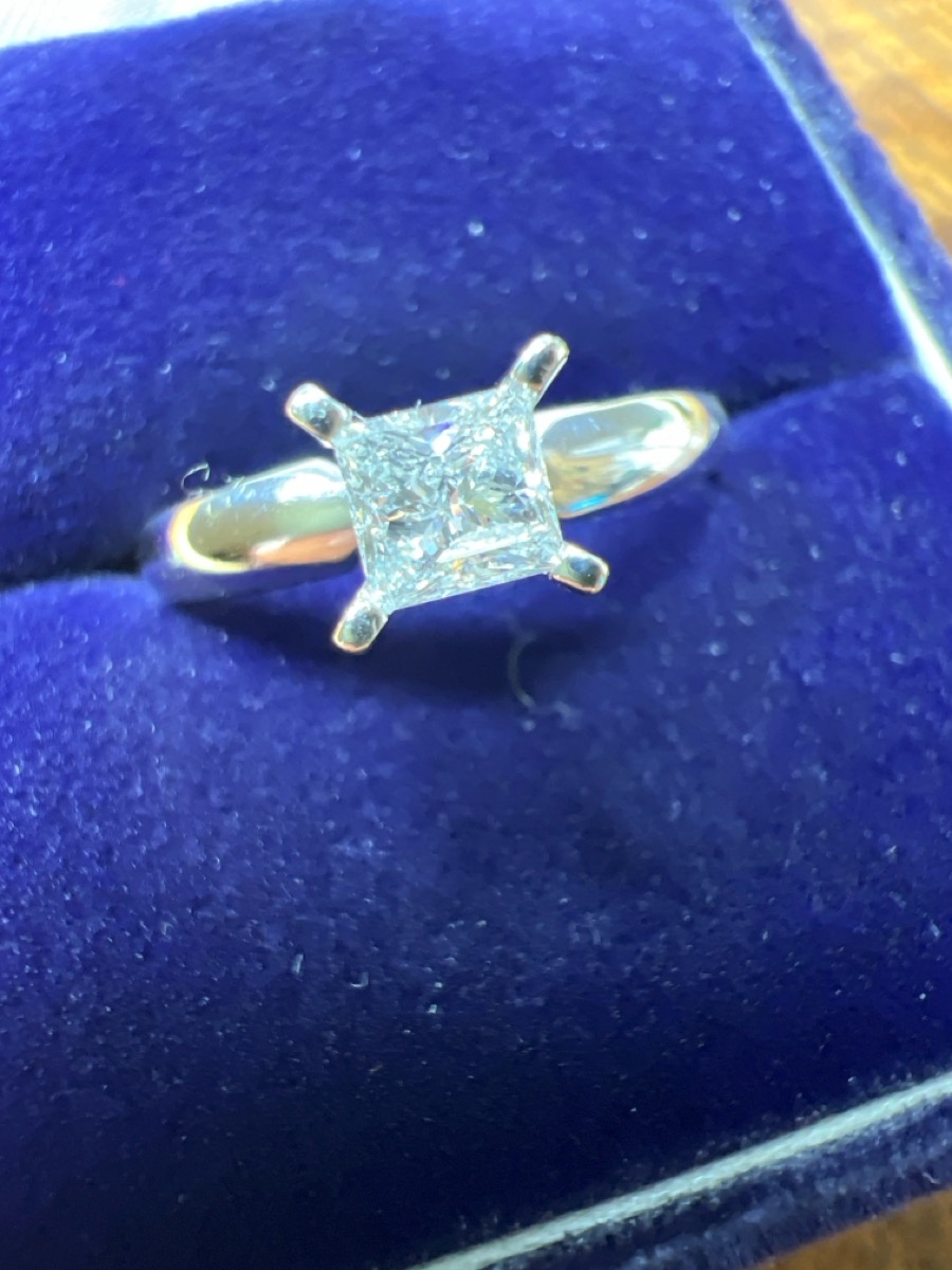 Lady's Diamond Engagement Ring .50 CT 14K White Gold 1.8dwt Size