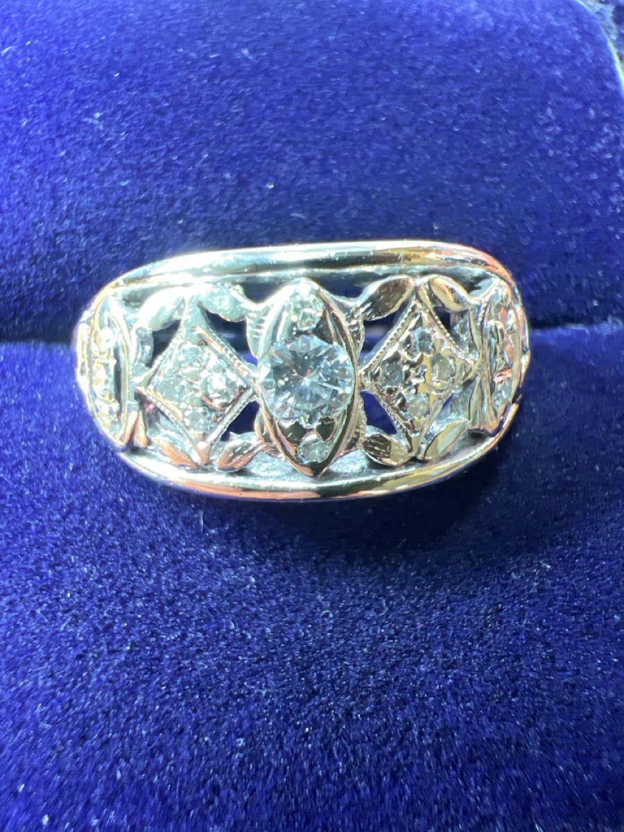 Gent's Diamond Fashion Ring 15 Diamonds .21 Carat T.W. 14K White