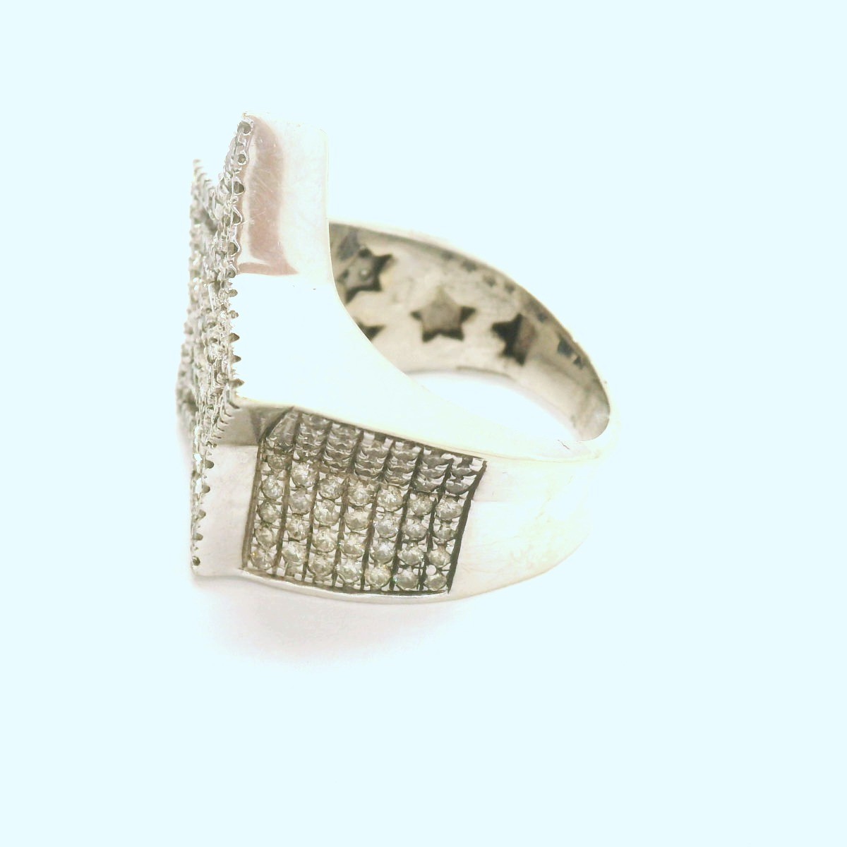 Gent's Diamond Cluster Ring 210 Diamonds 2.10 Carat T.W. 10K White Gold ...