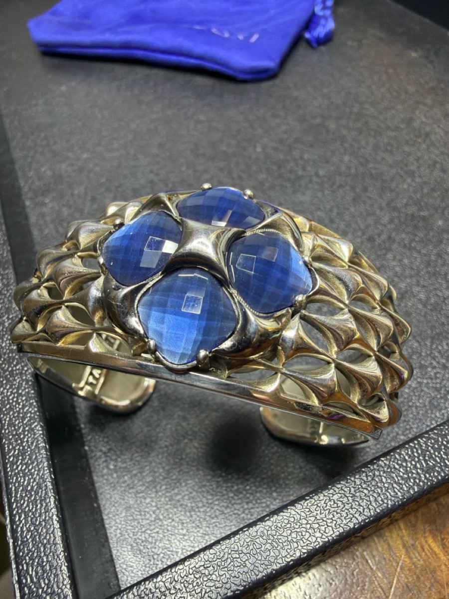 Tacori Blue Stone Silver-Stone Bracelet 925 Silver 37.2dwt photo 2