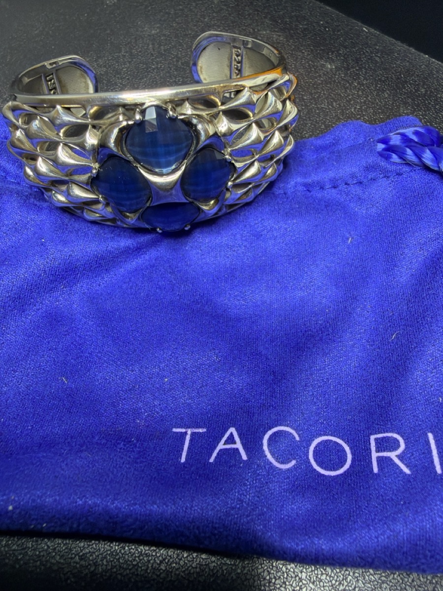 Tacori Blue Stone Silver-Stone Bracelet 925 Silver 37.2dwt