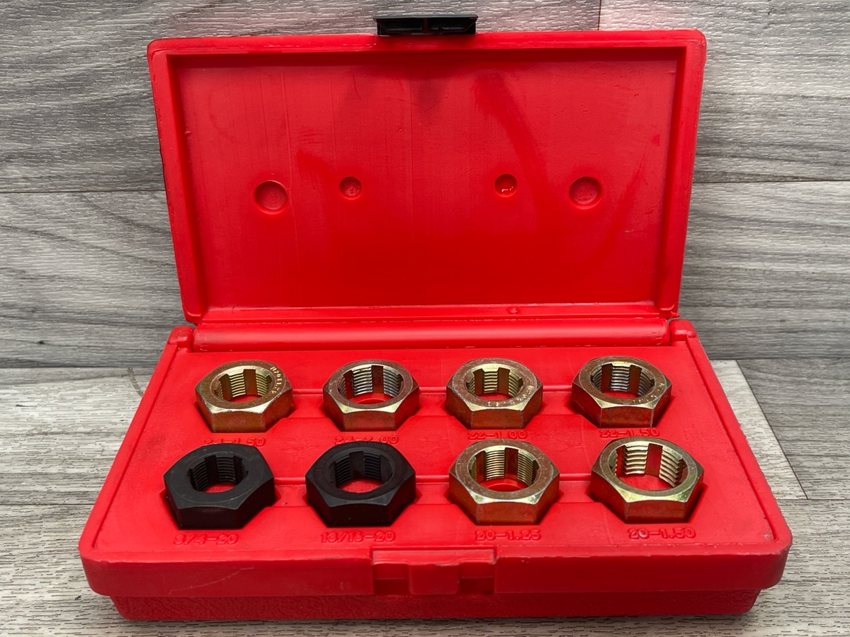 Spindle Rethreading Tool Mac Tools TR2579A 8-Piece Spindle Rethreading Nut Set Very Good ...