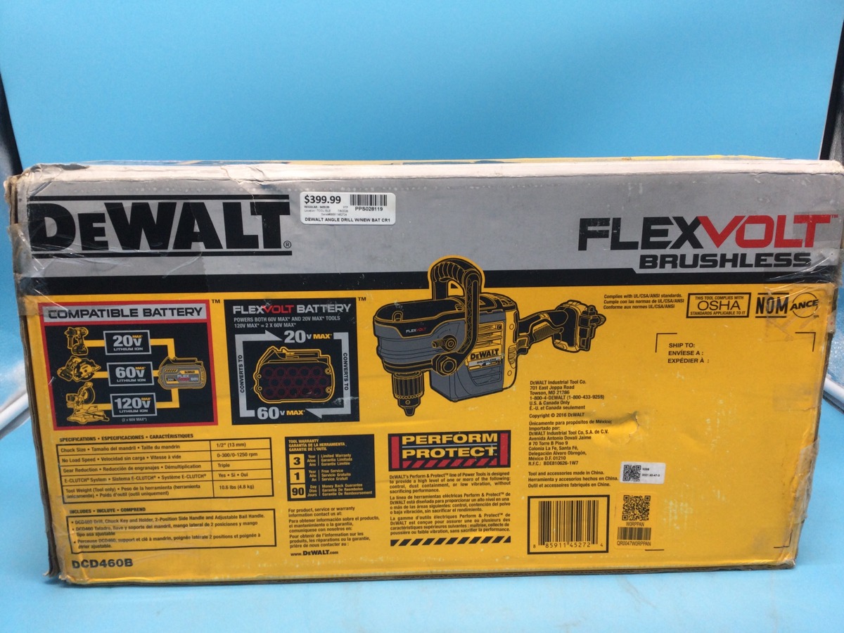Stud and Joist Drill DeWalt Model DCD460B with Battery photo 2